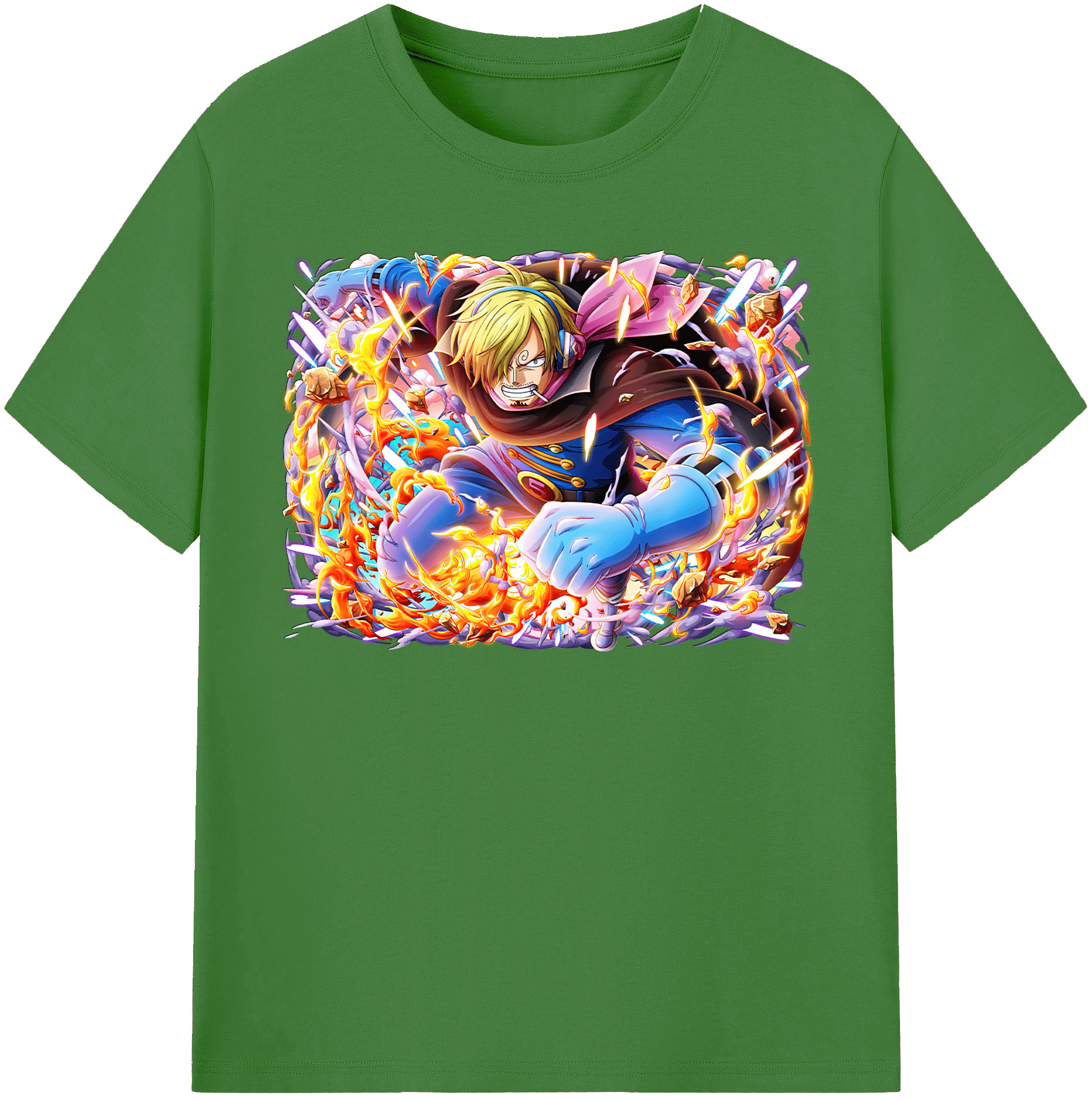 （画像用） ワンピース サンジ ONE PIECE Sanji レディースカジュアルプリントTシャツ（綿100％）